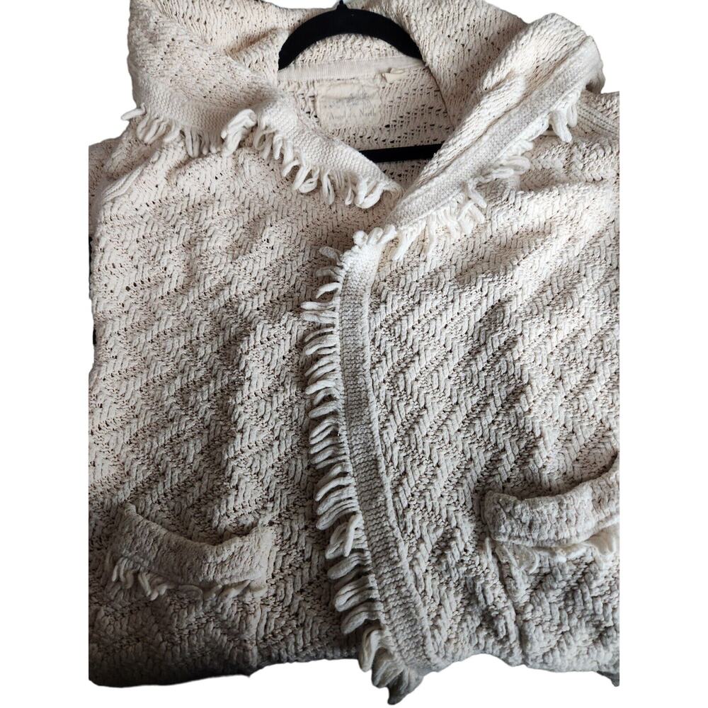 Anthropologie Angel Of The North Cardigan Size Small sweater Fringe Ruffle Boho - Picture 9 of 10